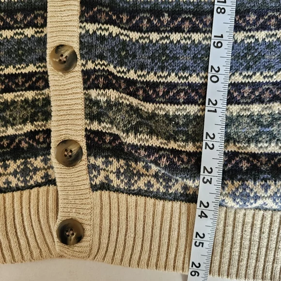 Vtg Blake&Manley Fair Isle Knit Button Front Cardigan Sweater L Eclectic Grandpa - Picture 9 of 9